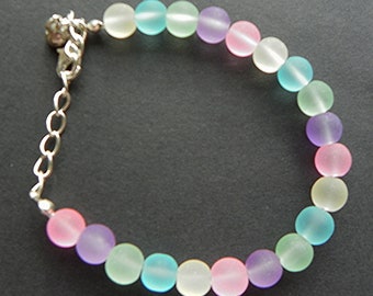 Sea Glass Braclet adjustable bracelet multi colored bracelet pink bracelet purple bracelet green bracelet blue bracelet white bracelet