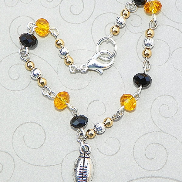 Steeler Pittsburgh Bracelet Penguin Pittsburgh colors bracelet sports bracelet team bracelet school color bracelet gift present  school