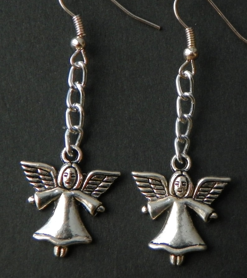 Angel Earrings Christian Earrings Religious Earrings Guardian Etsy