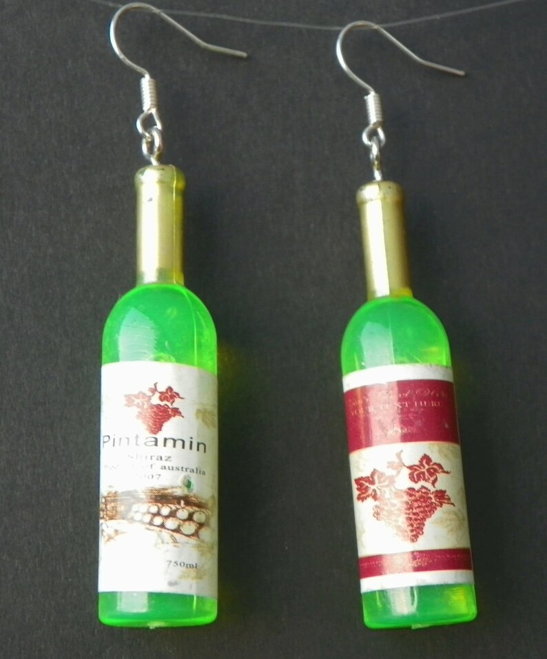 Wine Bottle Earrings Bottle Earrings Wine Earrings 2 Inch Etsy