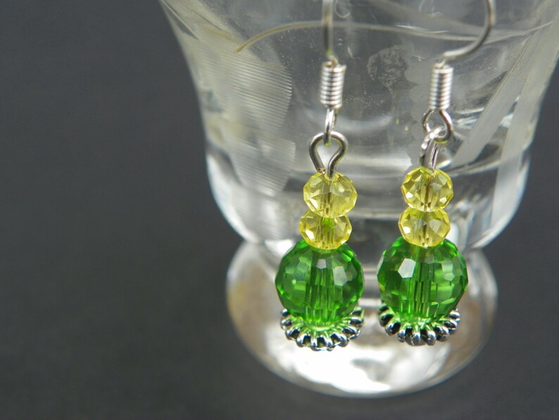 Lemon Lime Earrings Green Earrings Yellow Earrings Summer Etsy
