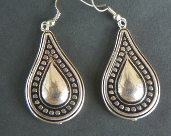 Silver earrings teardrop earrings metal earrings dangle earrings mothers day gift mothers day present anniversary gift
