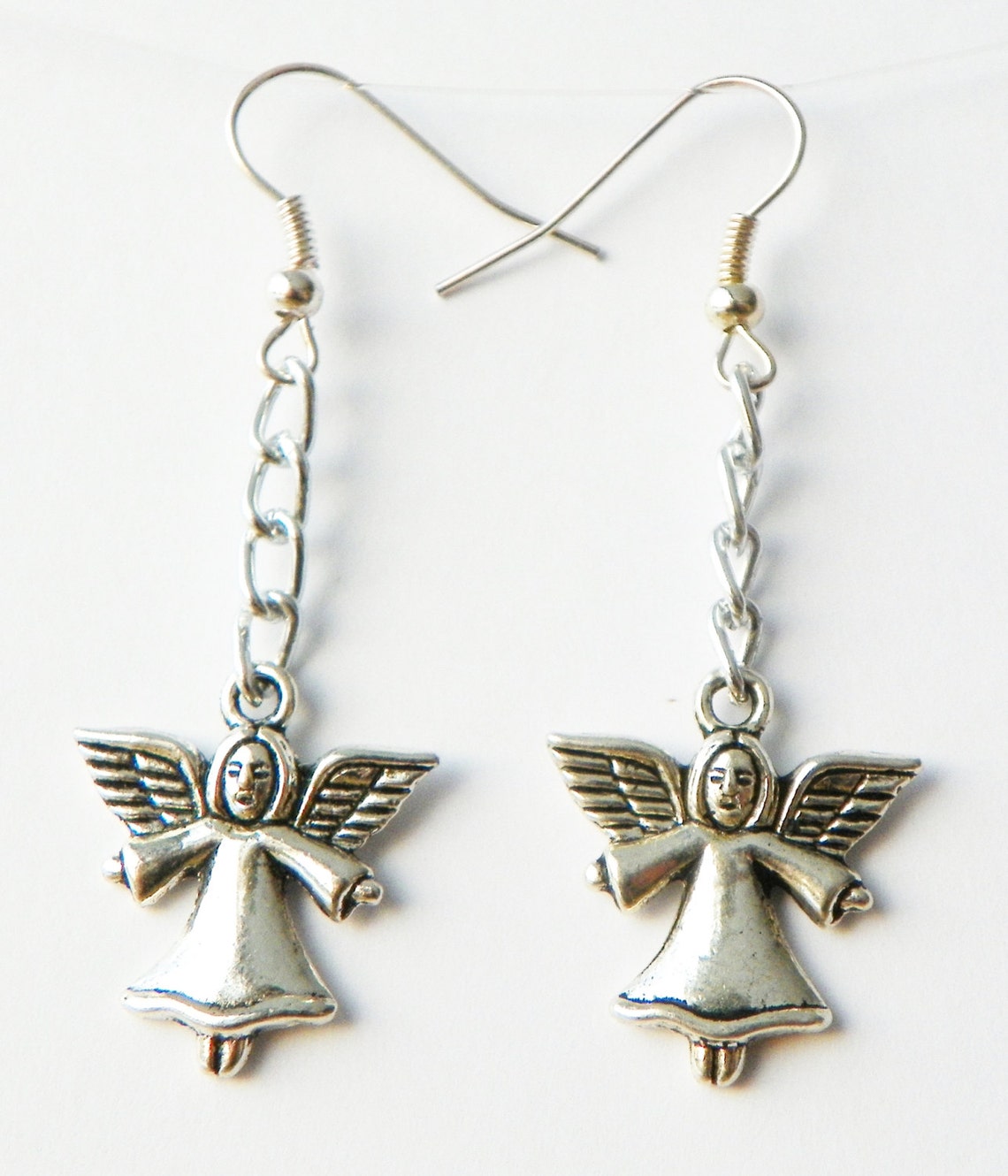 Angel Earrings Christian Earrings Religious Earrings Guardian Etsy
