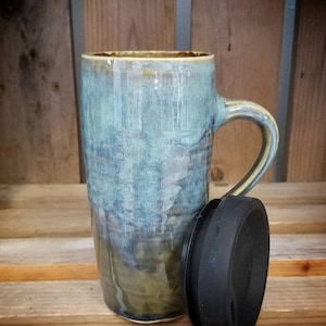 To Go Mug / Best Seller / Handmade Pottery Coffee Mug / Ceramic / Travel Mug / ceramic mug / gift for him / car holder size / Mother's day