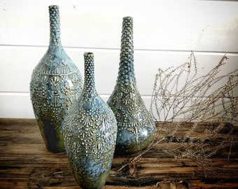 Modern decor / pottery vases / wheel thrown pottery / bud vases / Modern vases / large vase / fun home decor / Centerpiece / unique gift