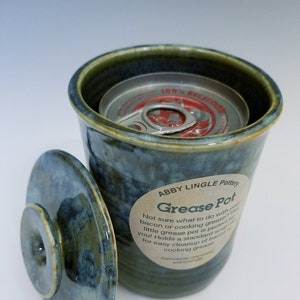 Grease Pot / ceramic grease holder / bacon grease holder / handmade canister / cooking grease container / bacon gift / gift / Thanksgiving