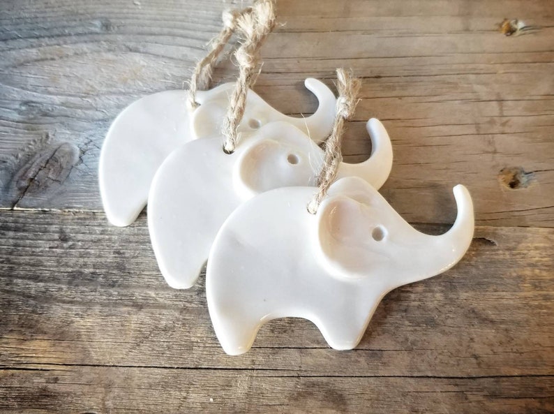 White elephant ornament / elephant ornament / white elephant Etsy