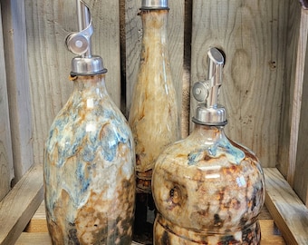 Olivenölflasche / Keramik-Olivenölflasche / Keramik-Olivenölflasche / Olivenölspender / Ölflasche / Menage / Sirup / Bauernhausdekor / Erntedank / Erntedank