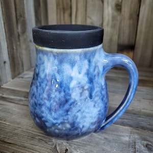 To Go Mug / Handmade Pottery Coffee Mug / Ceramic To-Go / Travel Mug / large mug / mug with lid / beach mug / cup with lid / Christmas