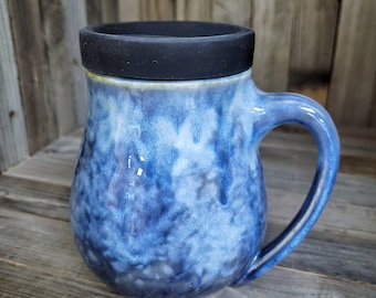 To Go Mug / Handmade Pottery Coffee Mug / Ceramic To-Go / Travel Mug / large coffee cup / mug with lid / beach mug /cup with lid / Christmas