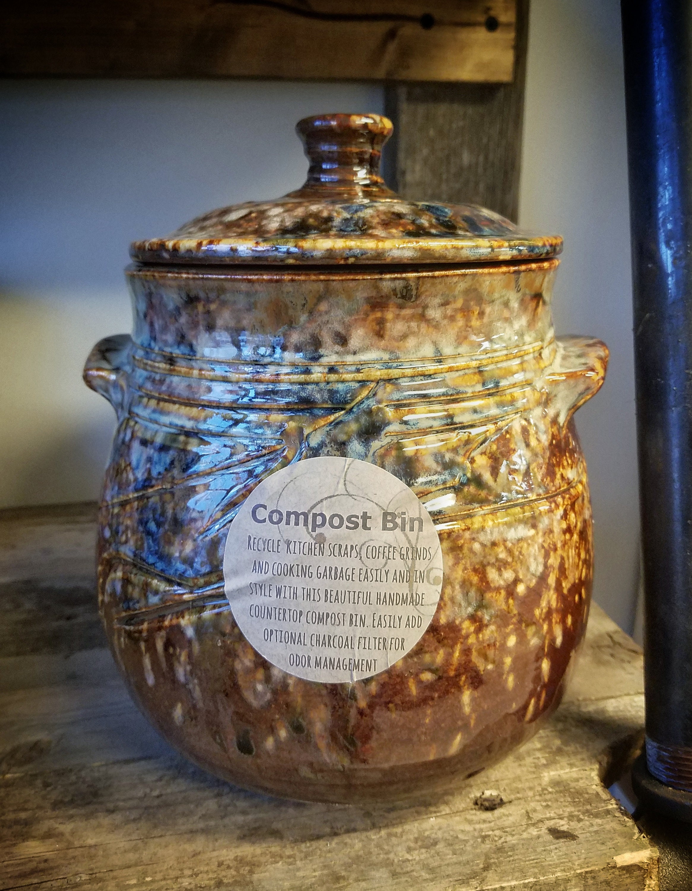 Pottery Compost Pot / Compost Bin / Composting / Pottery Jar /pottery  Composting Jar / Pottery Compost Pot / Green Living / Recycling / Gift 