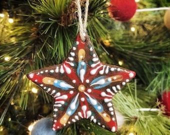 Holiday ornament / star / Scandinavian / baby gift / handmade / baby's first Christmas / stocking stuffer / children's ornament / gift set