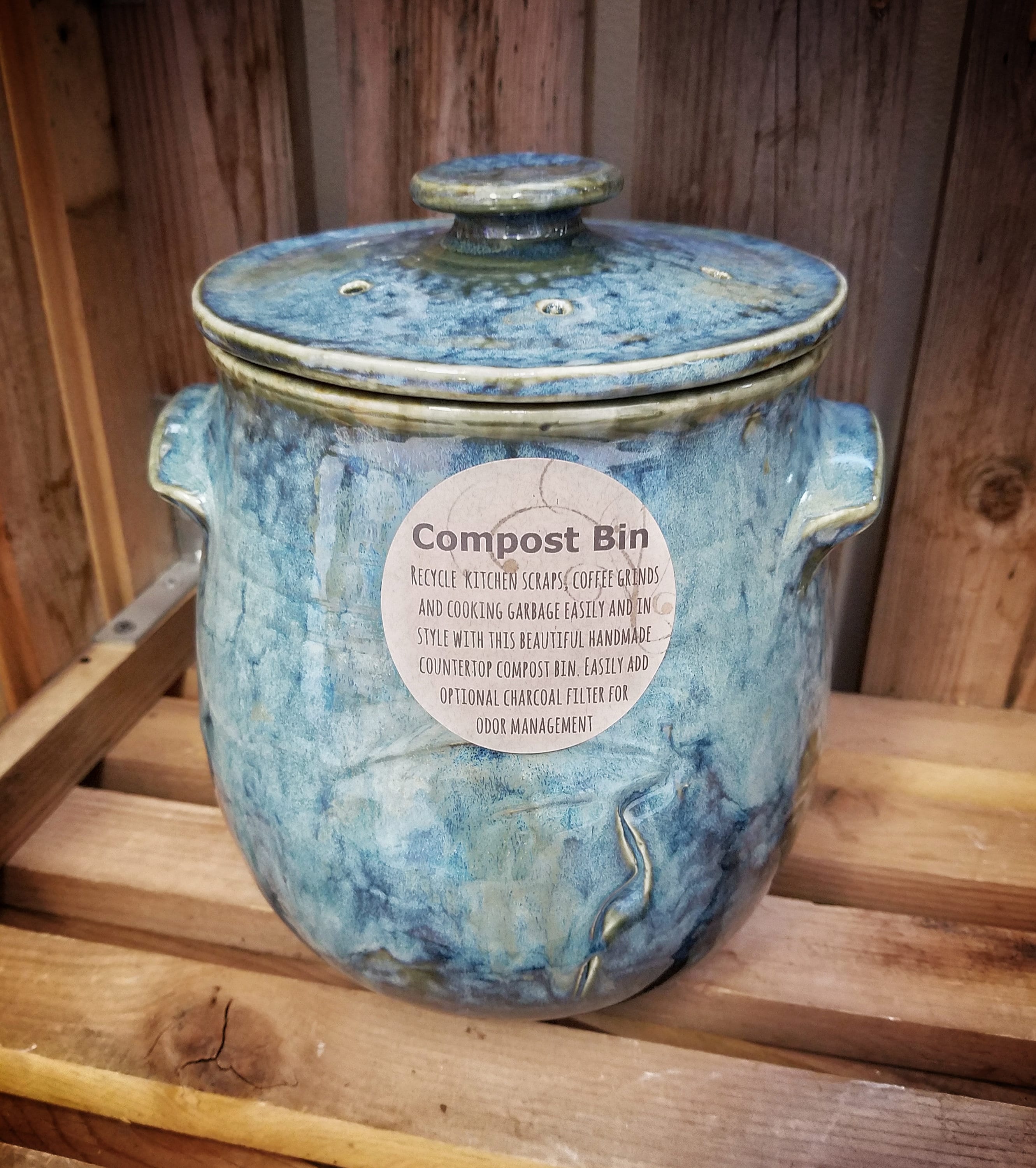 Pottery Compost Pot / Compost Bin / Composting / Pottery Jar /pottery  Composting Jar / Pottery Compost Pot / Green Living / Recycling / Gift 