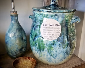 Pottery Compost pot / compost bin / composting / pottery jar /pottery composting jar / pottery compost pot / green living / recycling / gift