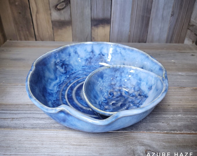 Pair of Personal Chip Dips Stoneware Chip Dip Pottery Chip Etsy