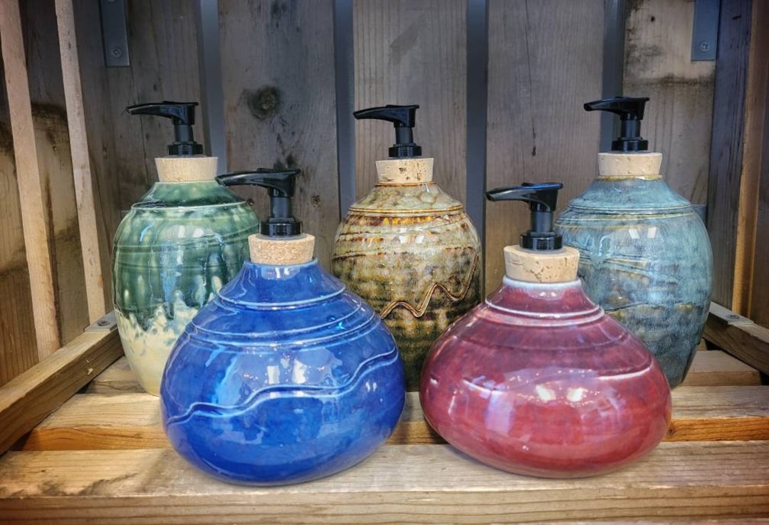 Soap Dispenser / Ceramic Soap With Pump / Pottery Soap Dispenser