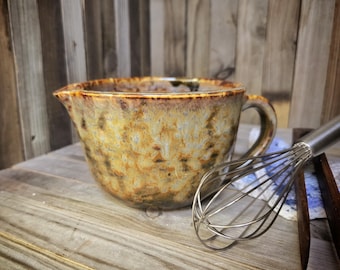 Bol de cerámica hecho a mano para mezclar / cocinar / preparar alimentos / bol de cerámica / bol de cerámica para salsa / bol para masa / bol con asa / Madre