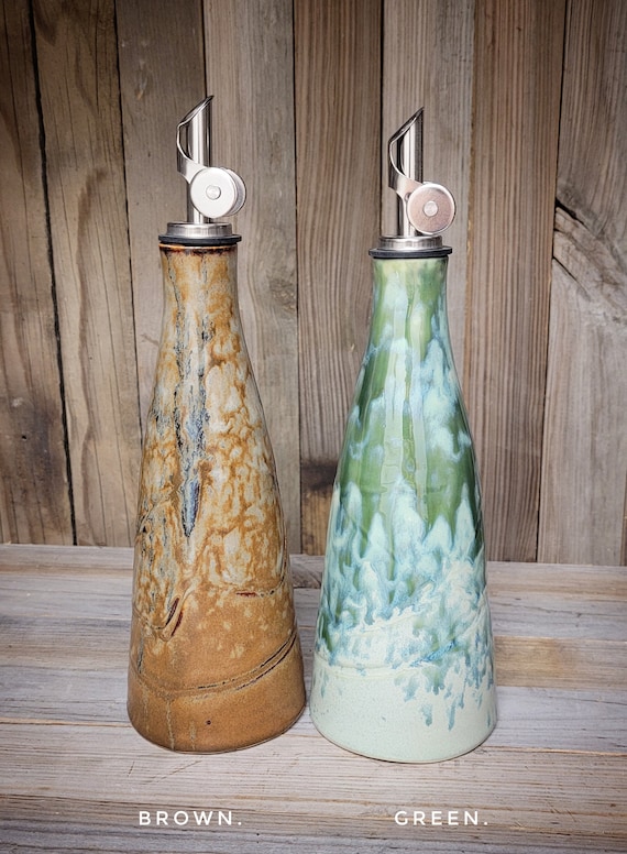 Bouteille D'huile D'olive for La Cuisine Distributeur D'huile Et De Vinaigre Avec Filtres Et Plateau, Bouteille D'huile En Acier Inoxydable, Facile À Nettoyer Et Étanche (Size : 13oz