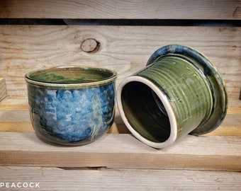 Handmade Ceramic Small French Butter Crock in Peace Glaze French Butter  Keeper French Butter Dish Made to Order 