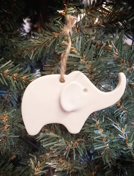White Elephant Ornament / Elephant Ornament / White Elephant Etsy