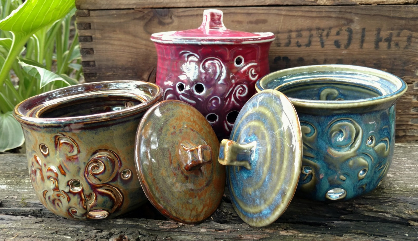 Garlic Keeper / handmade pottery / ceramic garlic pot with Etsy