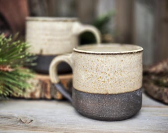 Pottery coffee mug / handmade / wheel thrown / ceramic coffee cup / gift / cappuccino / tea mug / hot cocoa / farmhouse decor/ rustic / boho