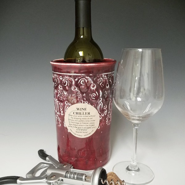 Wine Chiller / pottery wine chiller / wine crock / fun home decor / Gift for her / ceramics / pottery jar / wine snob / Mother's day gift