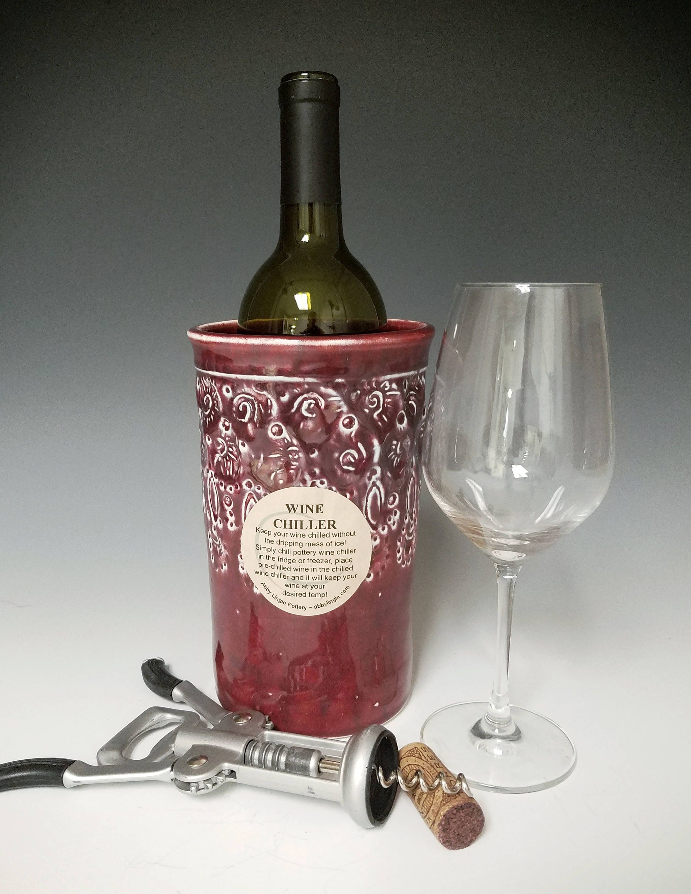 Wine Chiller / pottery wine chiller / wine crock / wine gift / Etsy