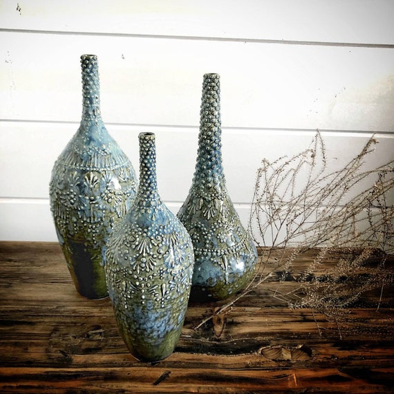 Modern Decor / Pottery Vases / Wheel Thrown Pottery / Bud Vases