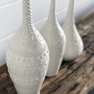 Modern vase / pottery bud vase / Modern pottery / white decor / large vase / white pottery / large pottery vase / fun home decor / gift