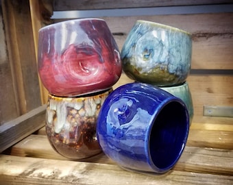 Stemless wine glasses / pottery / wine glass / cup / wine cup / whiskey cup / liquor cup / gift / Wedding / mother's day gift / tableware