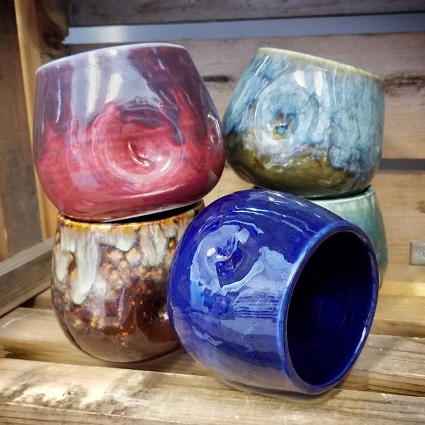 Stemless wine glasses / pottery / wine glass / cup / wine cup / whiskey cup / liquor cup / gift / Wedding / mother's day gift / tableware