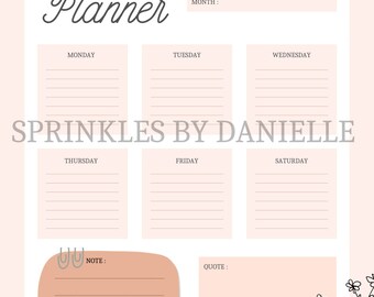 Weekly Planner, Digital Download