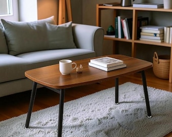 Wooden Rustic Coffee Table – Foldable Portable Design for Compact Living Rooms and Bedrooms