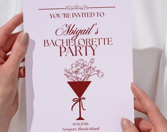 Bachelorette Party Invitation & Itinerary Template (5x7in) e-vite or printable