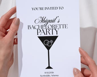 Bachelorette Party Invitation & Itinerary Template (5x7in) e-vite or printable