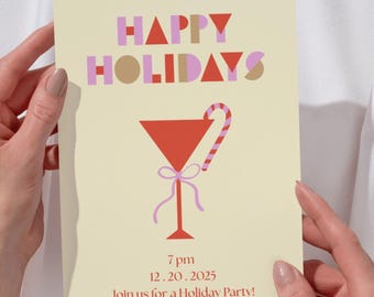 Holiday / Christmas Party Invitation Template (5x7in) e-vite or printable