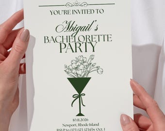 Bachelorette Party Invitation & Itinerary Template (5x7in) e-vite or printable