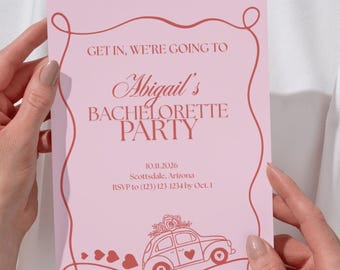 Bachelorette Party Invitation & Itinerary Template (5x7in) e-vite or printable