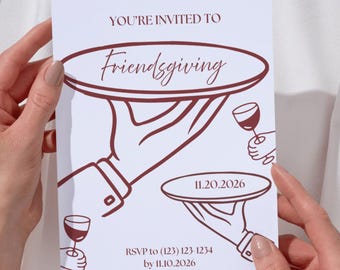 Friendsgiving Invitation Template (5x7in) e-vite or printable