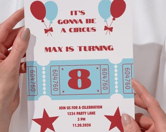 Circus Birthday Invitation Template: Carnival Party, Printable or E-vite