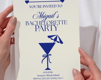 Bachelorette Party Invitation & Itinerary Template (5x7in) e-vite or printable