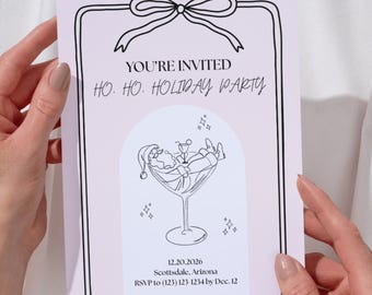 Holiday / Christmas Party Invitation Template (5x7in) e-vite or printable