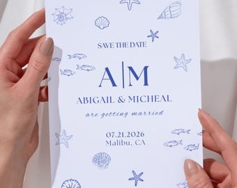 Coastal / Beach Wedding Save the Date Template