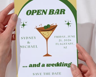 Dirty Martini Open Bar Save the Date