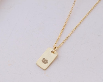 Sterling Silver Pumpkin Engraving Necklace: Gold & Rose Gold Options