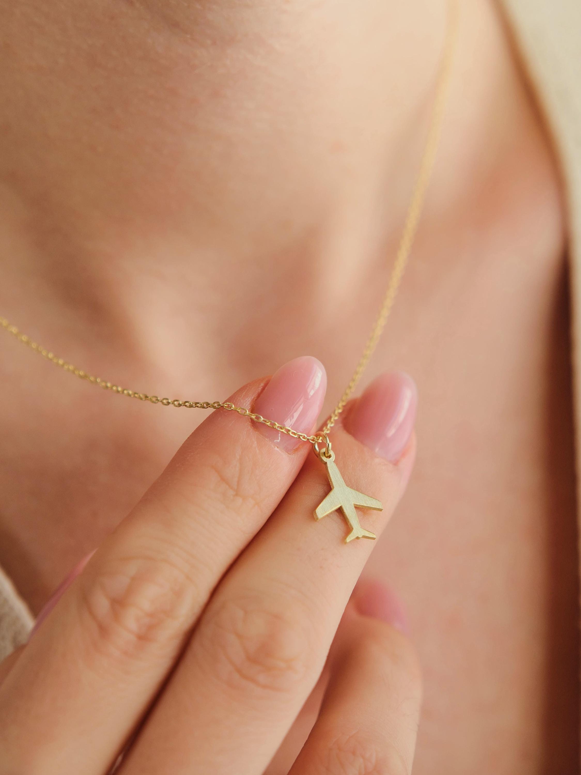 Collana Con Ciondolo Aereo Boeing 747 Argento - Viaggio E Aviazione