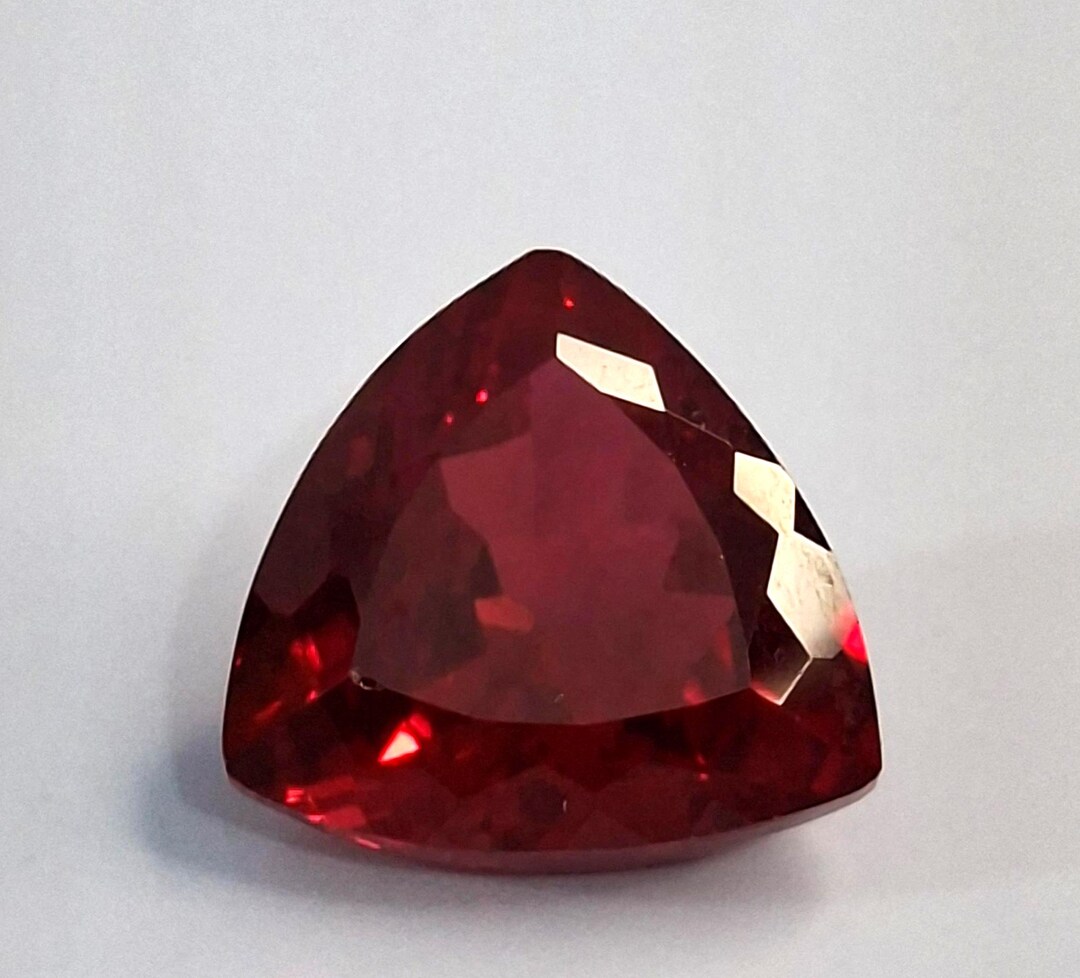 Natural 9-11 Ct Fabulous Red Ruby Trillion Cut Loose Certified Gemstone ...