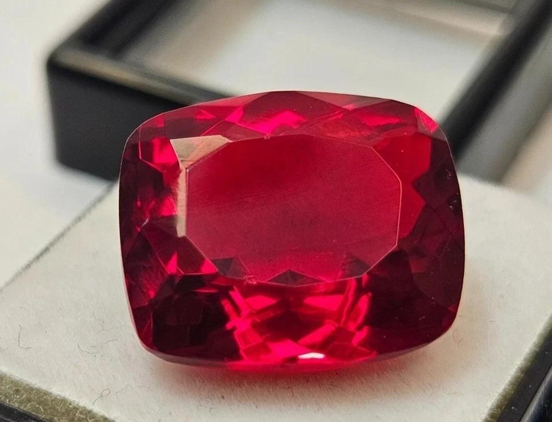18 Ct Red Ruby Cushion Cut Gemstone: Faceted Brazil Ruby - Etsy