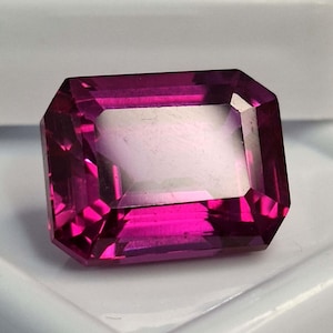 Pink Ruby Natural Shape Emerald Cut 11-13 Ct Loose Certified Gemstone For Ring Making and Necklace Stone TQ1190